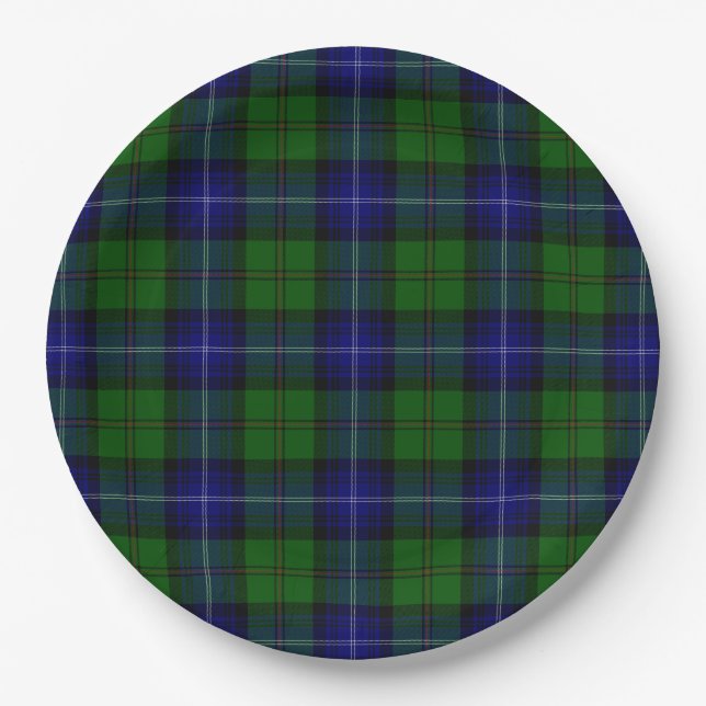 Urquhart tartan blue kariert pappteller (Vorderseite)