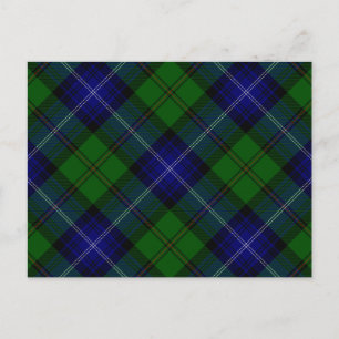 Urquhart tartan blue kariert postkarte