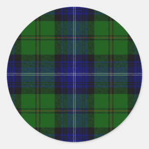 Urquhart tartan blue kariert runder aufkleber