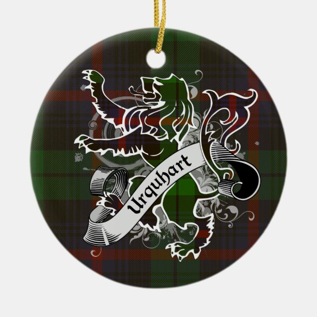 Urquhart Tartan-Löwe Keramikornament (Vorne)
