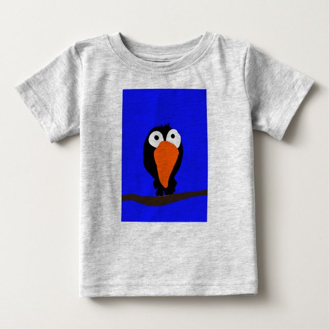 Urraco zeichnend schwarzer Vogel Baby T-shirt (Vorderseite)