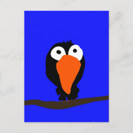 Urraco zeichnend schwarzer Vogel Postkarte