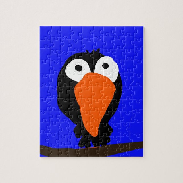 Urraco zeichnend schwarzer Vogel Puzzle (Vertikal)