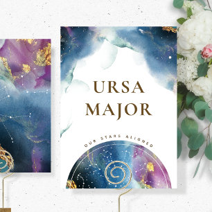Ursa Major Table Sign Celestie Watercolor Thema Einladung