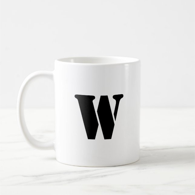 Urschrift | Aquamarin Monogram Modern Stilvoll Coo Kaffeetasse (Links)