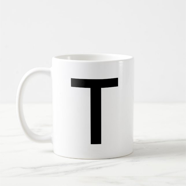 Urschrift | Aquamarin Monogram Modern Stilvoll Coo Kaffeetasse (Links)
