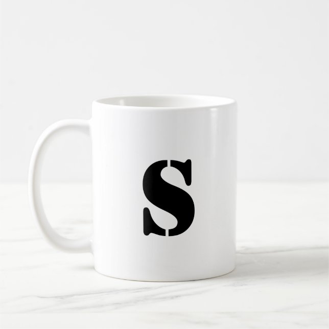 Urschrift | Aquamarin Monogram Modern Stilvoll Coo Kaffeetasse (Links)