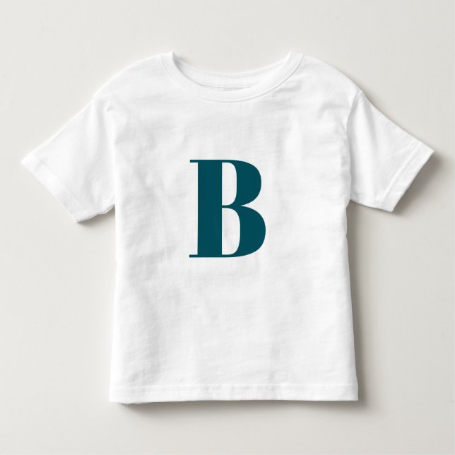 Urschrift | Aquamarin Monogram Modern Stilvoll Coo Kleinkind T-shirt (Vorderseite)