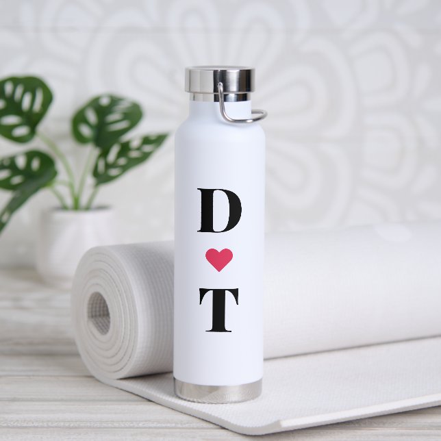 Urschrift | Einfache Monogramm Stilvoll Trinkflasche (Yoga)
