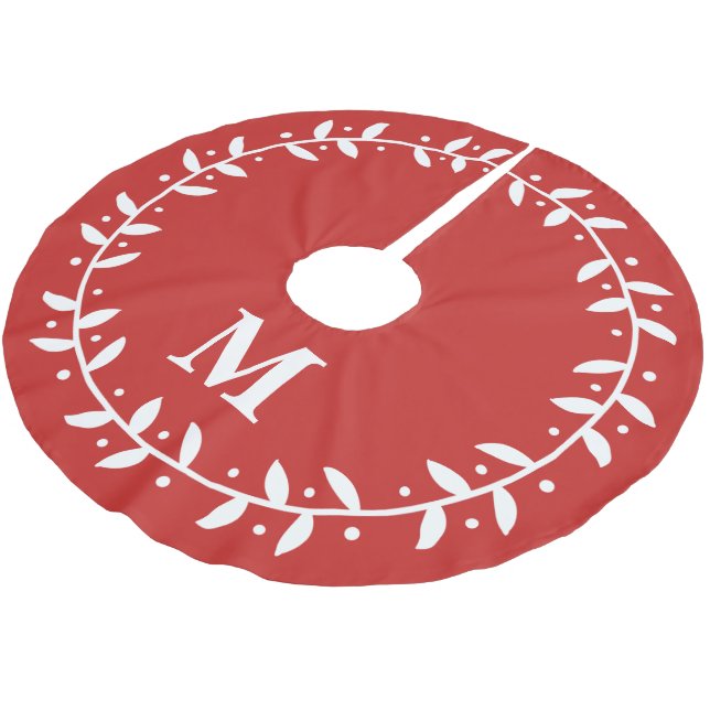 Urschrift für klassische Blattkraft und Familie Polyester Weihnachtsbaumdecke (Schrägansicht)