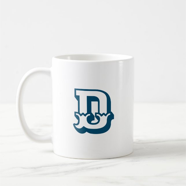 Urschrift | Monogram Modern Trendblue Color Kaffeetasse (Links)