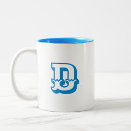 Urschrift | Monogram Modern Trendblue Color Zweifarbige Tasse
