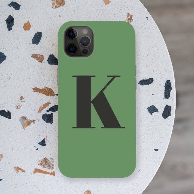 Urschrift | Monogram Modern trendy Sage Green Case-Mate iPhone Hülle (Von Creator hochgeladen)