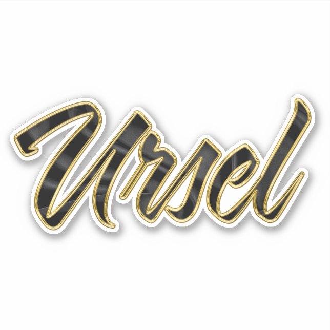 Ursel black gold Lettering Aufkleber Sticker (Vorderseite)