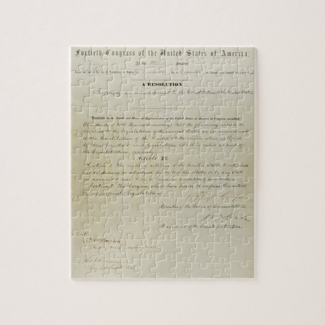 URSPRUNG 15. Änderung der US-Verfassung Puzzle (Vertikal)