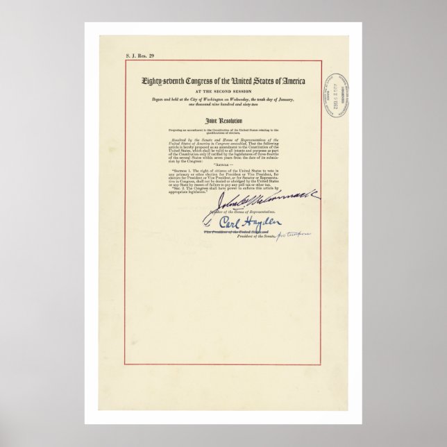 URSPRUNG 24. Änderung der Verfassung der Vereinigt Poster (Vorne)