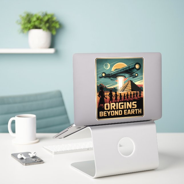 Ursprünge jenseits der Alien - Theorie Aufkleber (Laptop auf Schreibtisch)