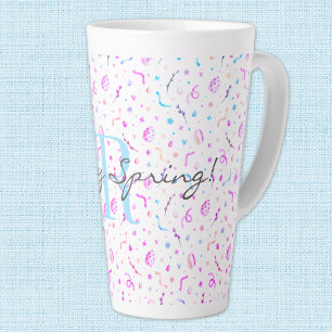 Ursprünglich 17oz Latte Tasse Happy Spring Pattern