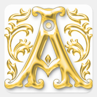 Ursprünglich eine Hauptstadt-Briefmarke in Gold Quadratischer Aufkleber