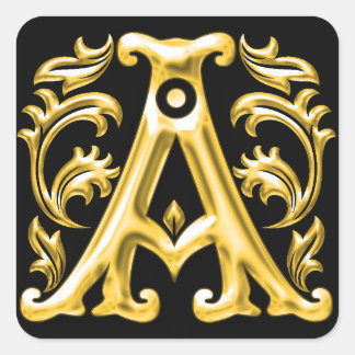 Ursprünglich eine Hauptstadt-Briefmarke in Gold Quadratischer Aufkleber