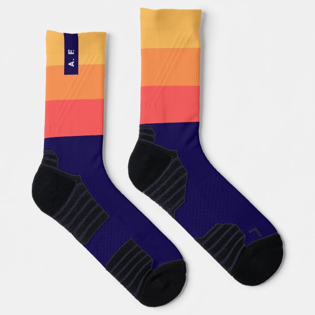 Ursprünglich gestreifte Socken. Personalisiert. Te Socken (Rechts)
