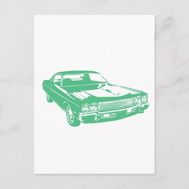 Ursprünglich grüner Auto Postkarte (Vorderseite)