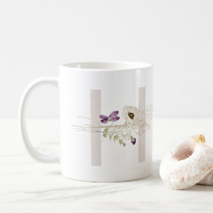 Ursprünglich H mit weich Blume Kaffeemaschine Tass Kaffeetasse