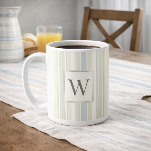Ursprünglich neutrales staubblaues Streifen-Rustik Kaffeetasse (Von Creator hochgeladen)