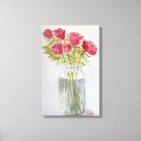 Ursprüngliche Aquarellfarben-Rose im Jar