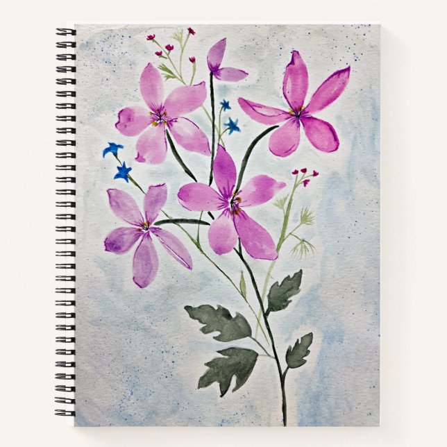 Ursprüngliche botanische Blumenmalerei Notizbuch (Vorderseite)
