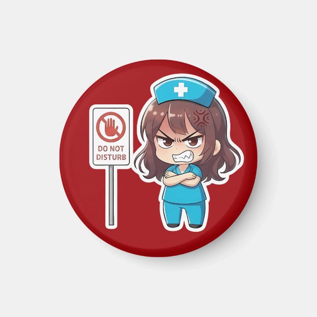 Ursprüngliche Chibi-Krankenschwester 2.0 - Fokus-M Magnet (Vorne)