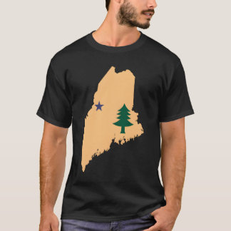 Ursprüngliche Flagge des Bundesstaates Maine Nord- T-Shirt