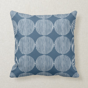 Ursprüngliche geometrische Quadrate blau Kissen