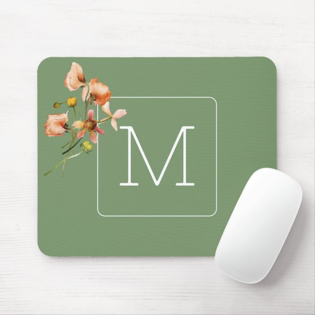 Ursprüngliche Hübsche Blüte mit Salbei grün Elegan Mousepad (Mit Mouse)