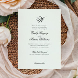 Ursprüngliche klassische Elegant Nachname Letter W Einladung