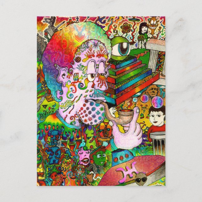 Ursprüngliche Kunst "des Fall-Denkenden Unfalles" Postkarte (Vorderseite)