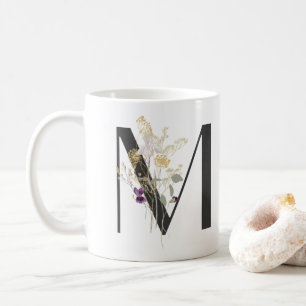 Ursprüngliche M mit weich Blume Kaffee Tasse