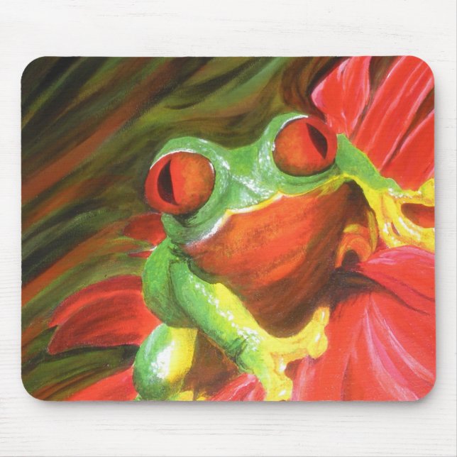 Ursprüngliche Malerei "Baum-Frosch" Mousepad (Vorne)