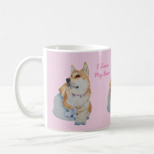 ursprüngliche Realistkunst Akita- und Tasse