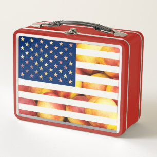 Ursprüngliche Schablonen-patriotische Metall Lunch Box