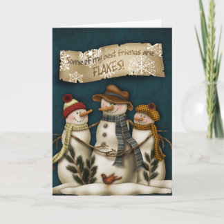 Ursprüngliche Schneemann-Weihnachtsgruß-Karte Feiertagskarte