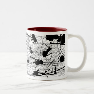 Ursprüngliche schwarze Spritzer-Malerei Zweifarbige Tasse