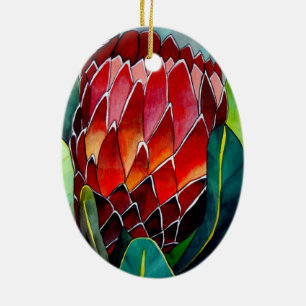 Ursprüngliche Wasserfarbekunst der roten Keramik Ornament