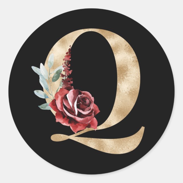 Ursprüngliche Winterferien Buchstaben Q Runder Aufkleber (Vorderseite)