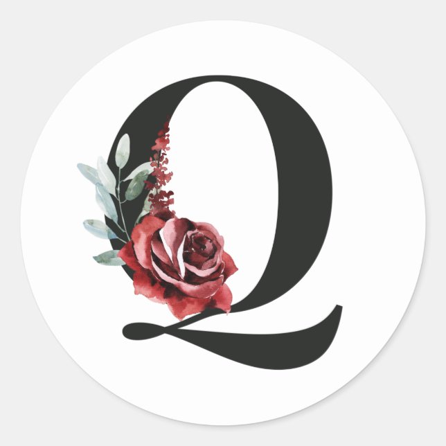 Ursprüngliche Winterferien Buchstaben Q Runder Aufkleber (Vorderseite)