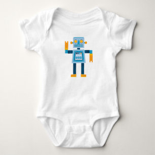 Ursprünglicher Cartoonblau Roboter Baby Strampler