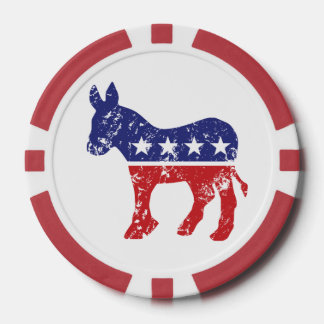 Ursprünglicher Esel Demokraten beunruhigt Pokerchips
