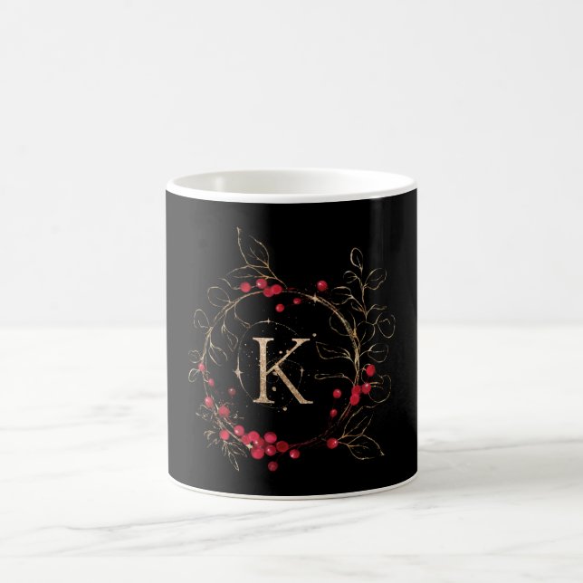 Ursprünglicher Glitzer Letter K Holly Eucalyptus H Kaffeetasse (Mittel)