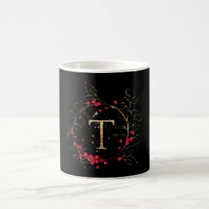 Ursprünglicher Glitzer Letter T Holly Eukalyptus H Kaffeetasse