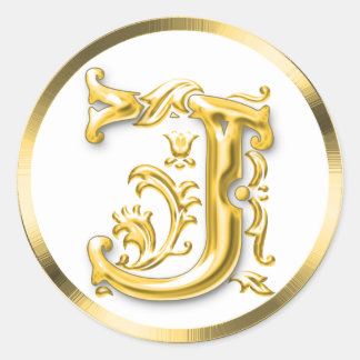 Ursprünglicher J Round Sticker in Gold